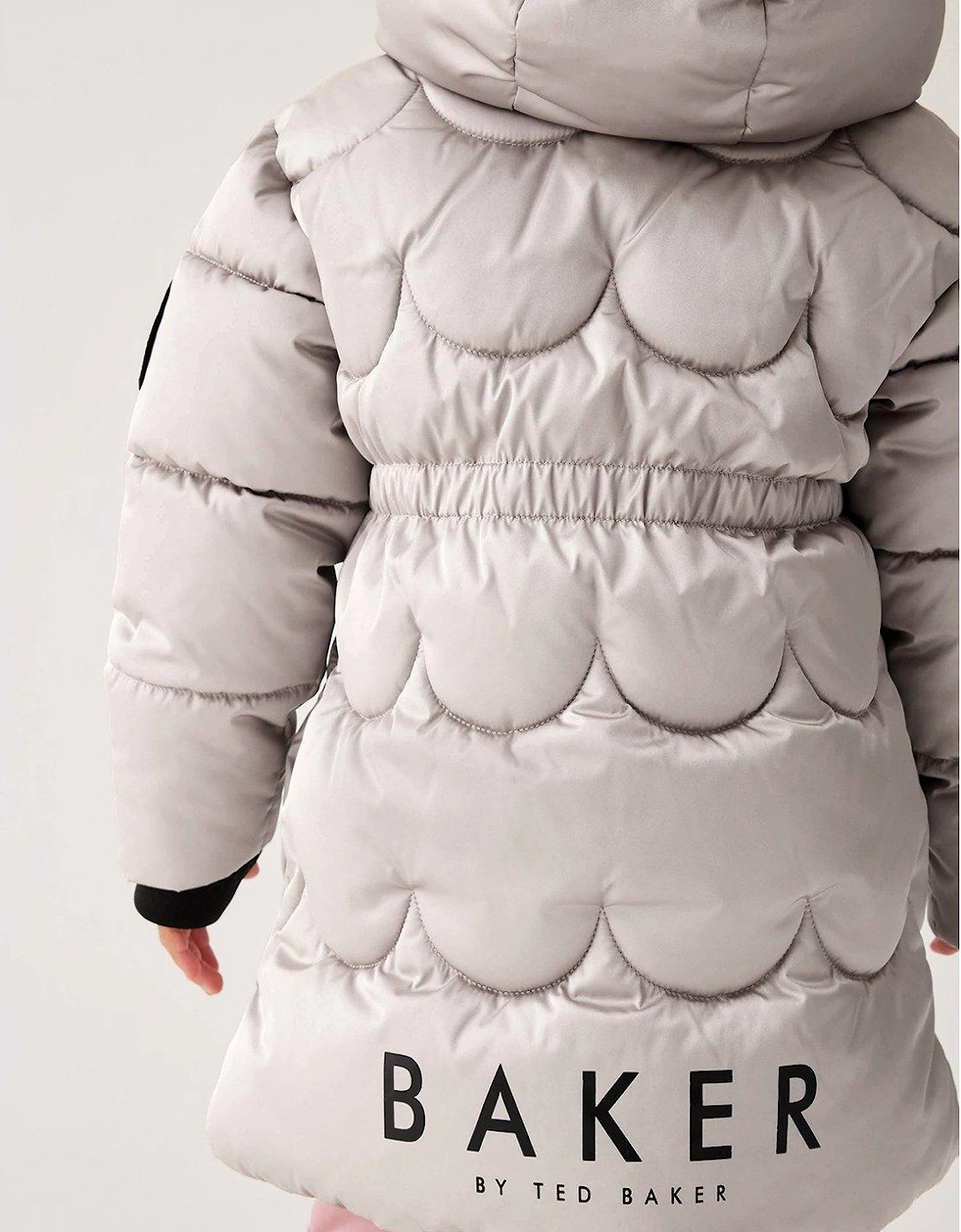 Baker By Younger Girls Scallop Padded Coat - Beige