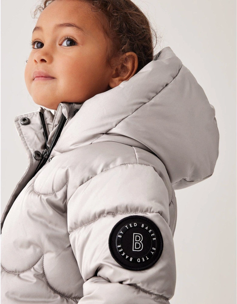 Baker By Younger Girls Scallop Padded Coat - Beige