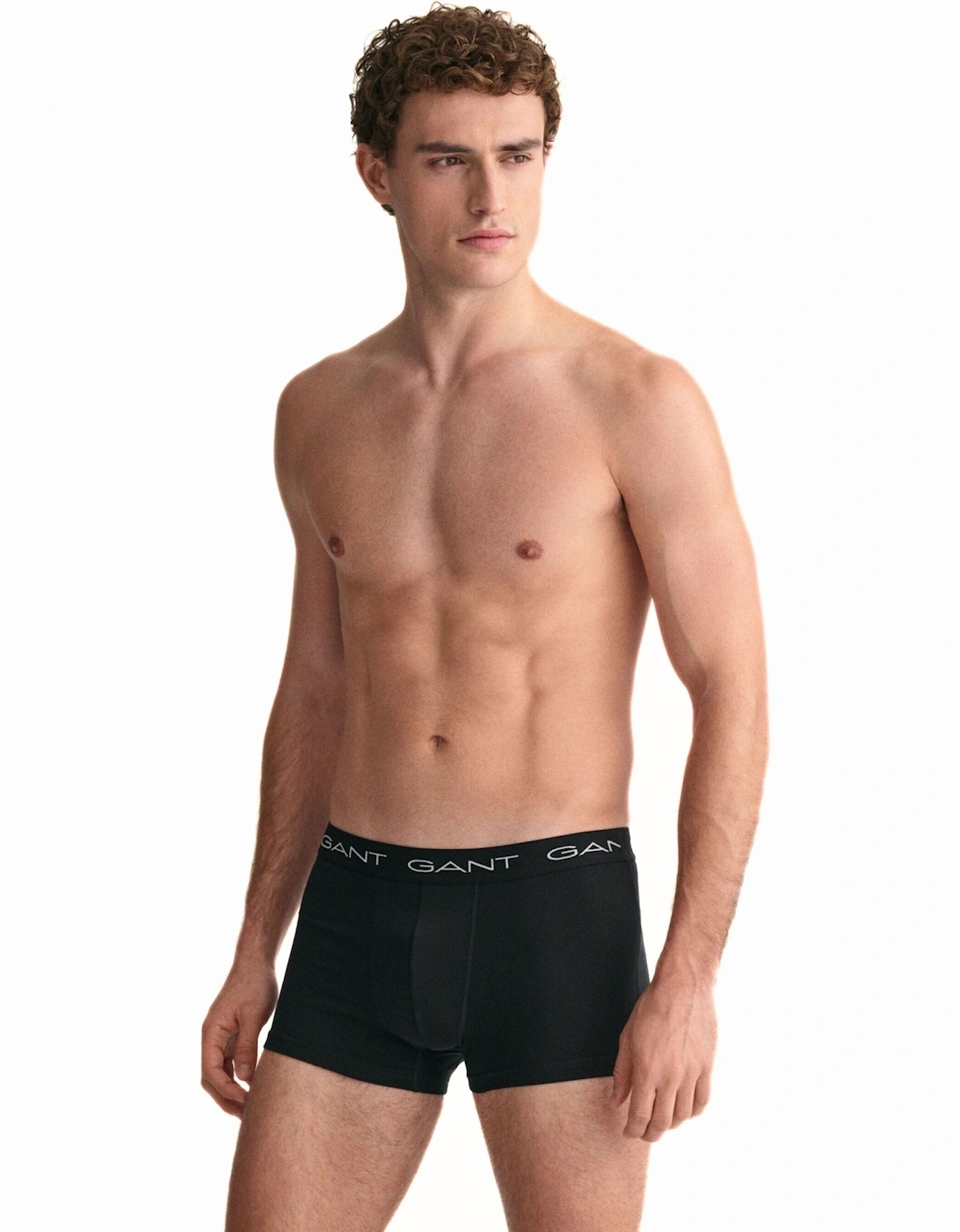 3-Pack Classic Logo Boxer Trunks, Black