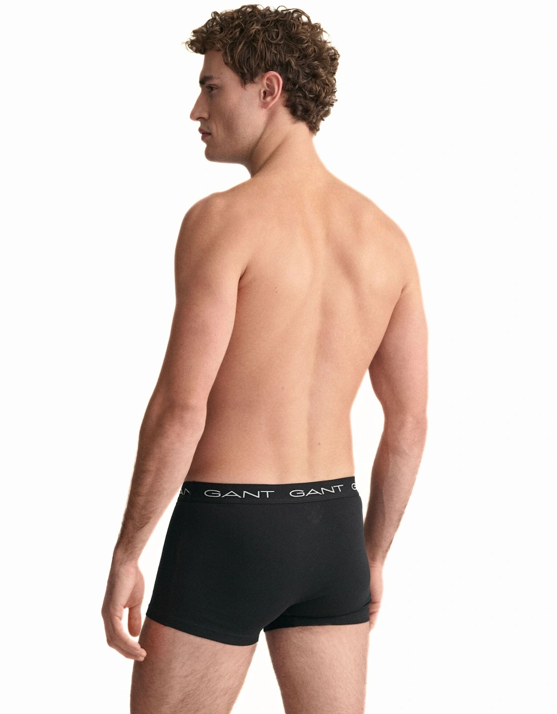 3-Pack Classic Logo Boxer Trunks, Black