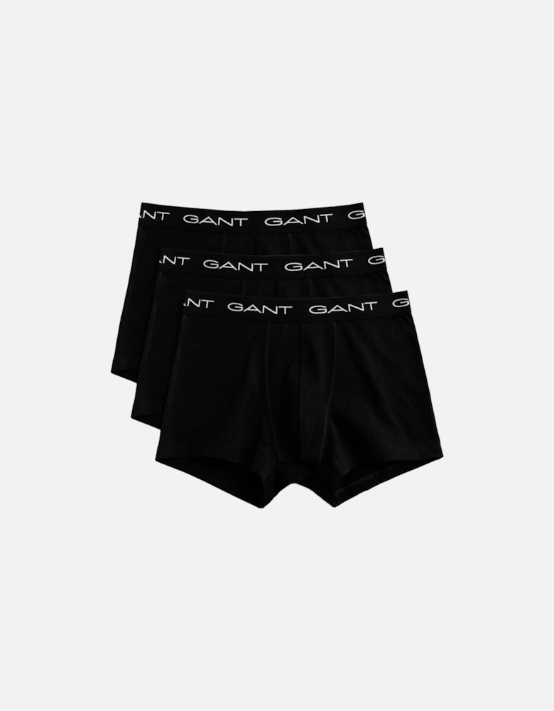 3-Pack Classic Logo Boxer Trunks, Black