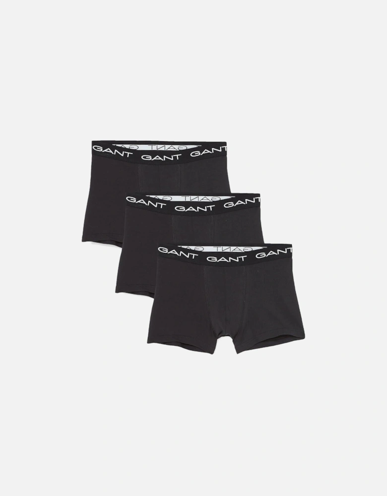 3-Pack Classic Logo Boxer Trunks, Black