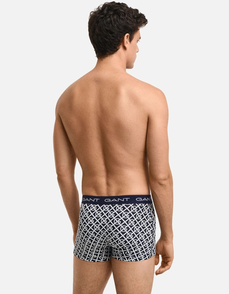 3-Pack G-Patterned Boxer Trunks, Evening Blue