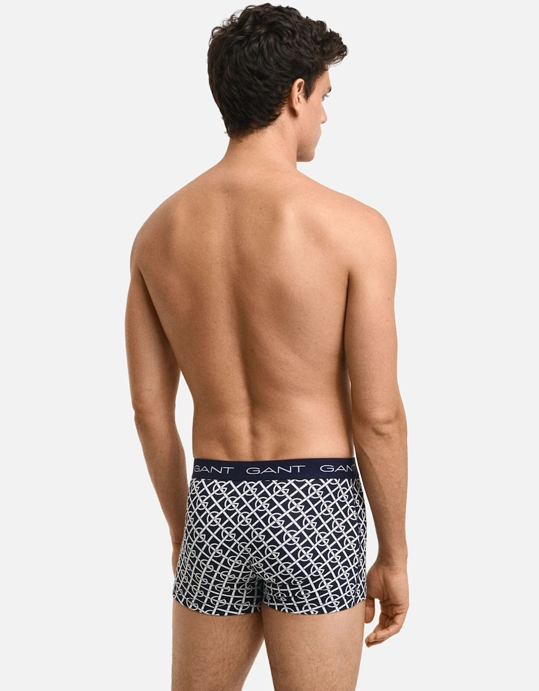 3-Pack G-Patterned Boxer Trunks, Evening Blue