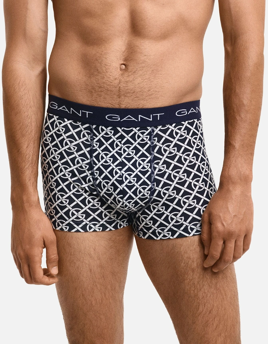 3-Pack G-Patterned Boxer Trunks, Evening Blue