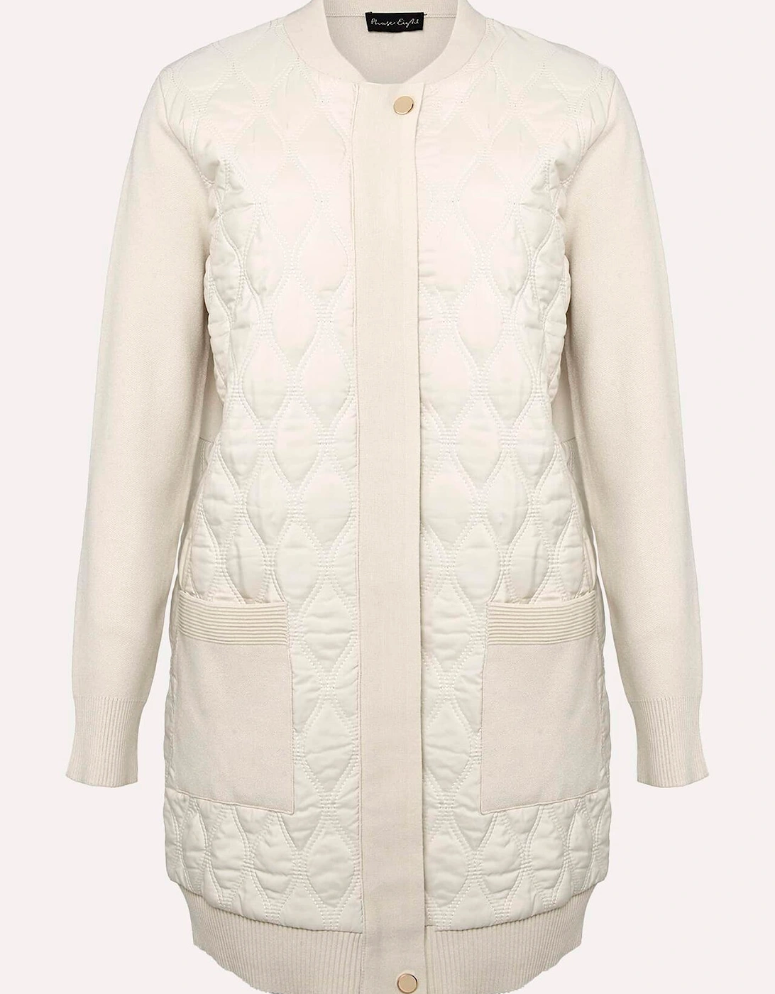 Zadie White Quilted Knit Coatigan