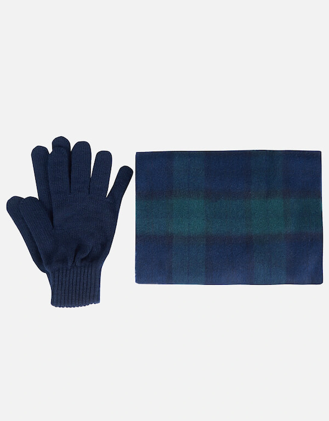 Men's Tartan Scarf and Gloves Gift Set - Navy Check, 2 of 1