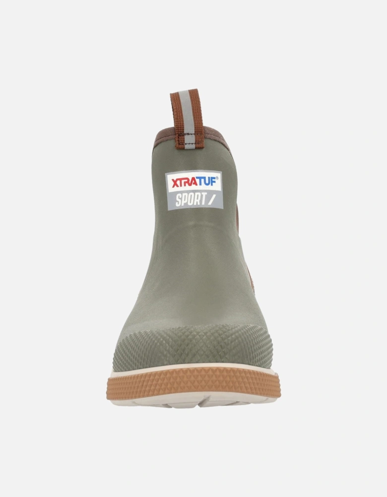 Ankle Deck Sport Synthetic Olive Wellington Boots