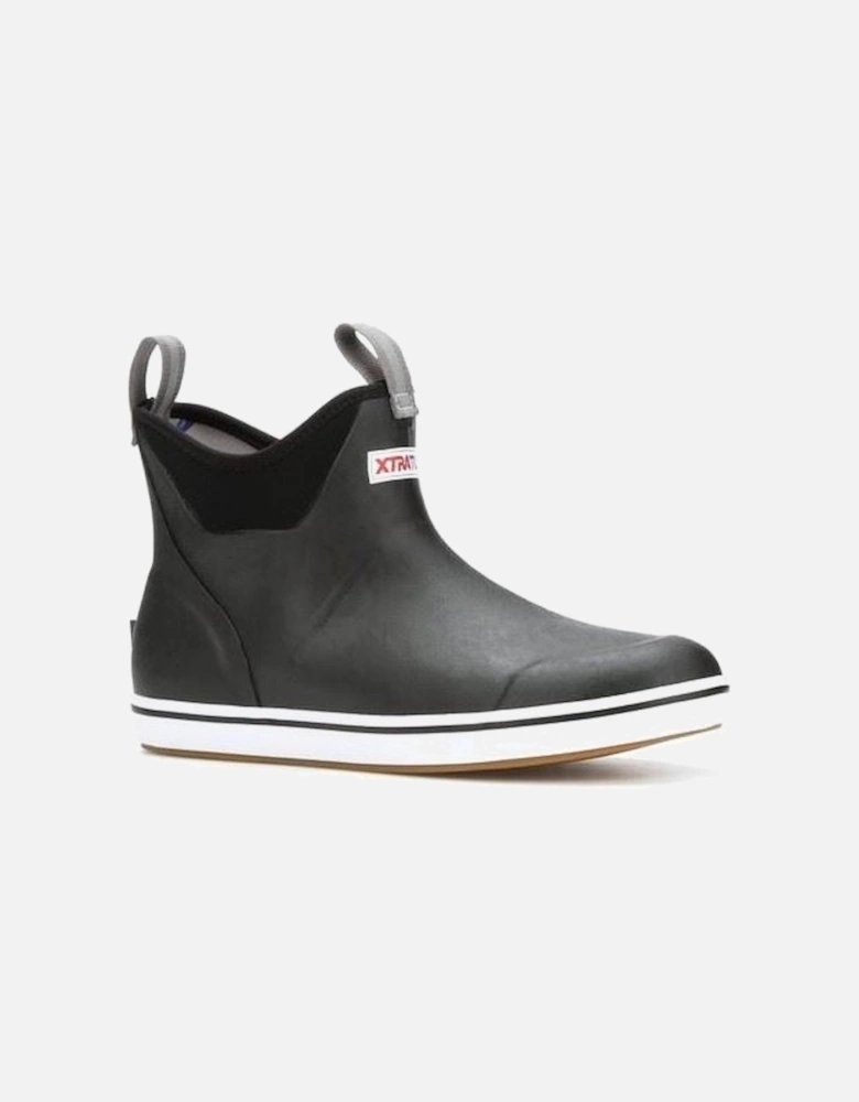 Ankle Deck Rubber Black Wellington Boots