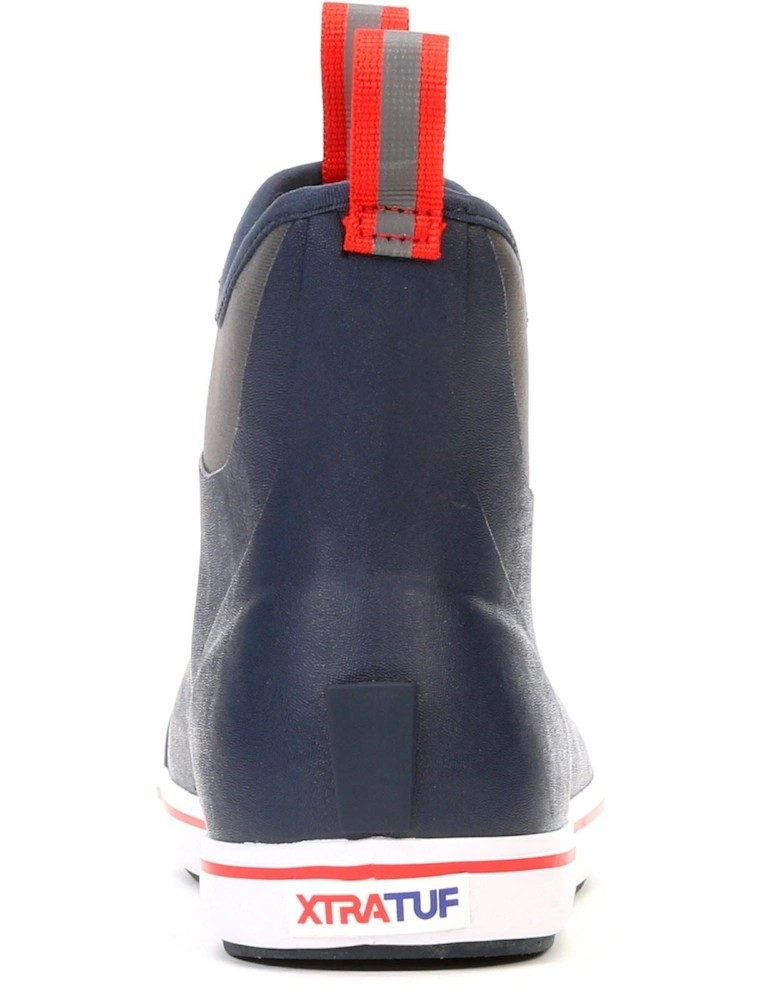 Ankle Deck Rubber Navy/Red Wellington Boots