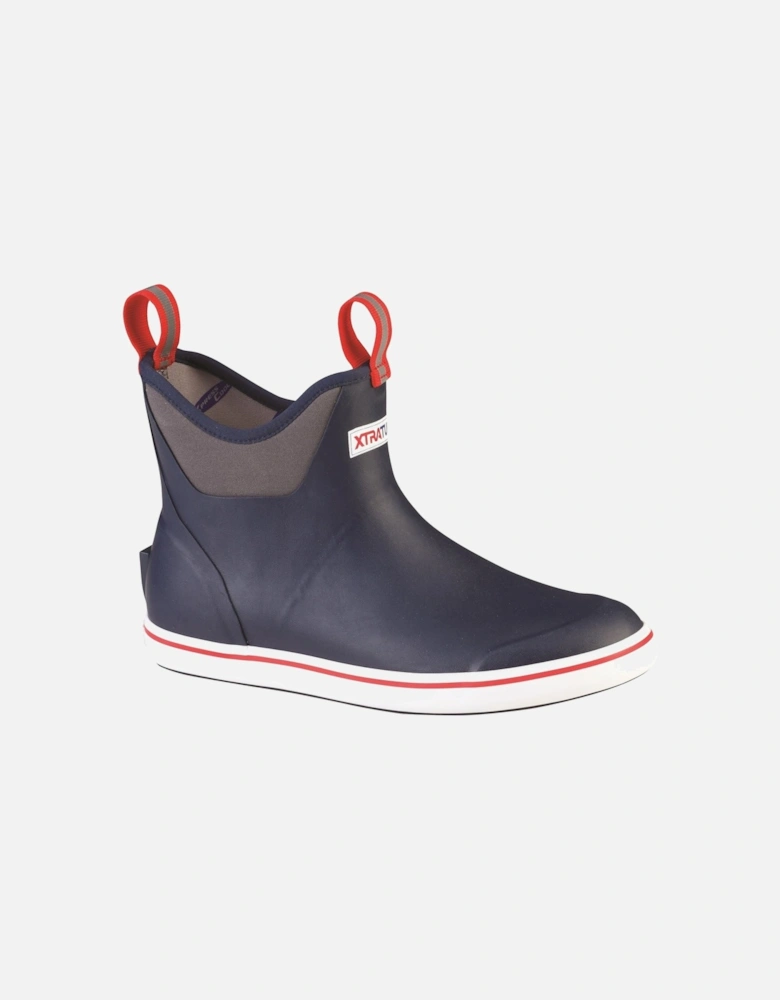 Ankle Deck Rubber Navy/Red Wellington Boots