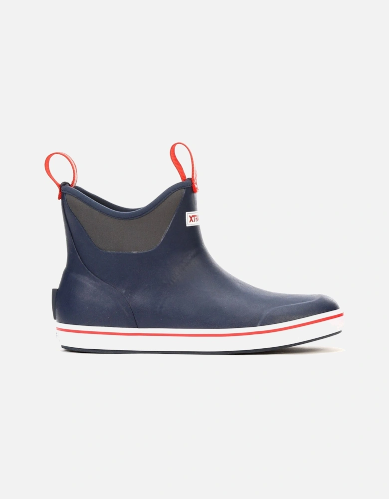 Ankle Deck Rubber Navy/Red Wellington Boots