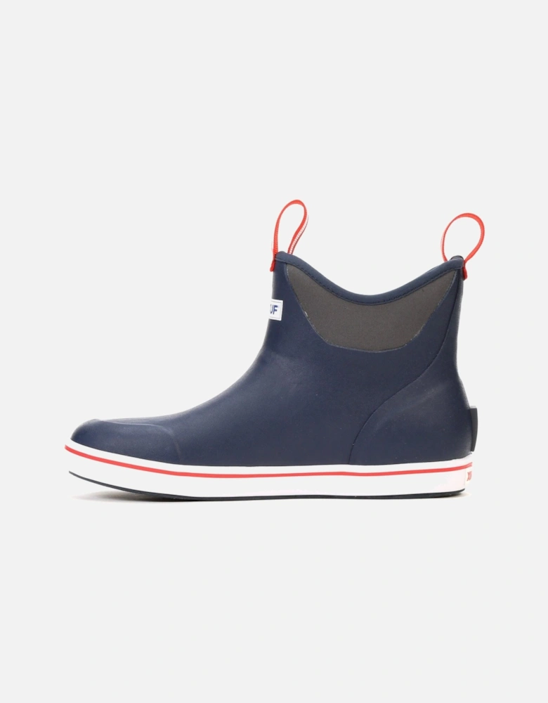 Ankle Deck Rubber Navy/Red Wellington Boots