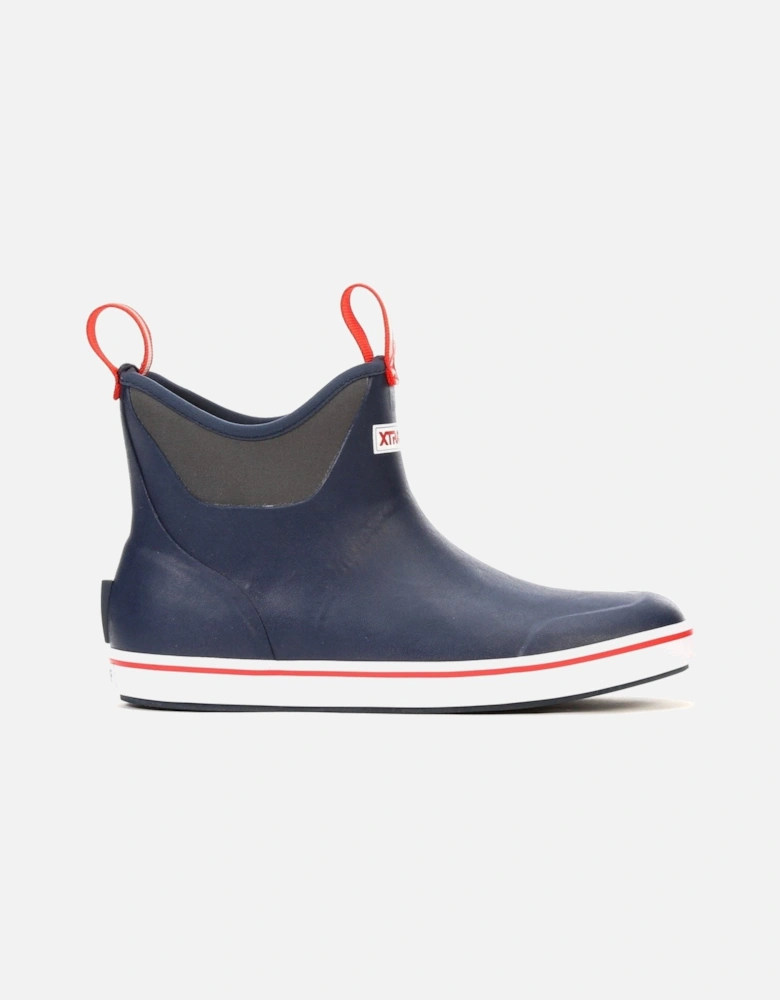 Ankle Deck Rubber Navy/Red Wellington Boots