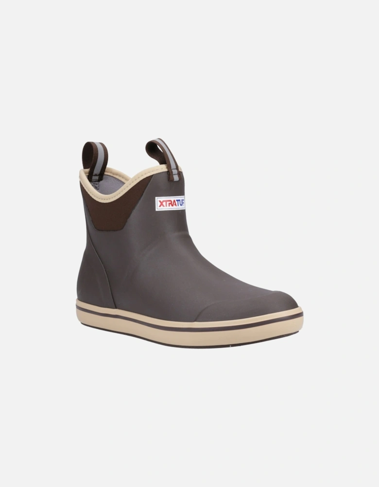 Ankle Deck Rubber Chocolate/Tan Wellington Boots