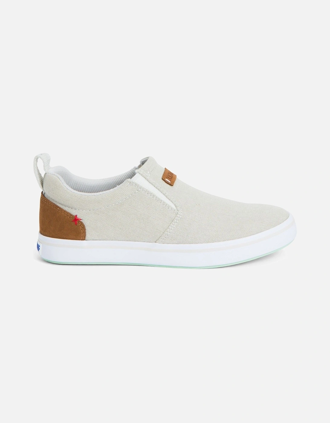 model Sharkbyte Canvas Deck Shoe Female in Cream