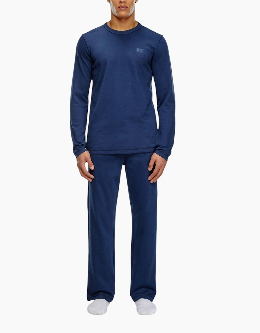 Diesel Men's Navy Pyjamas Set Long Sleeve Sleepwear T-Shirt Cotton 2 Pc Loungewear New - Size: Xl