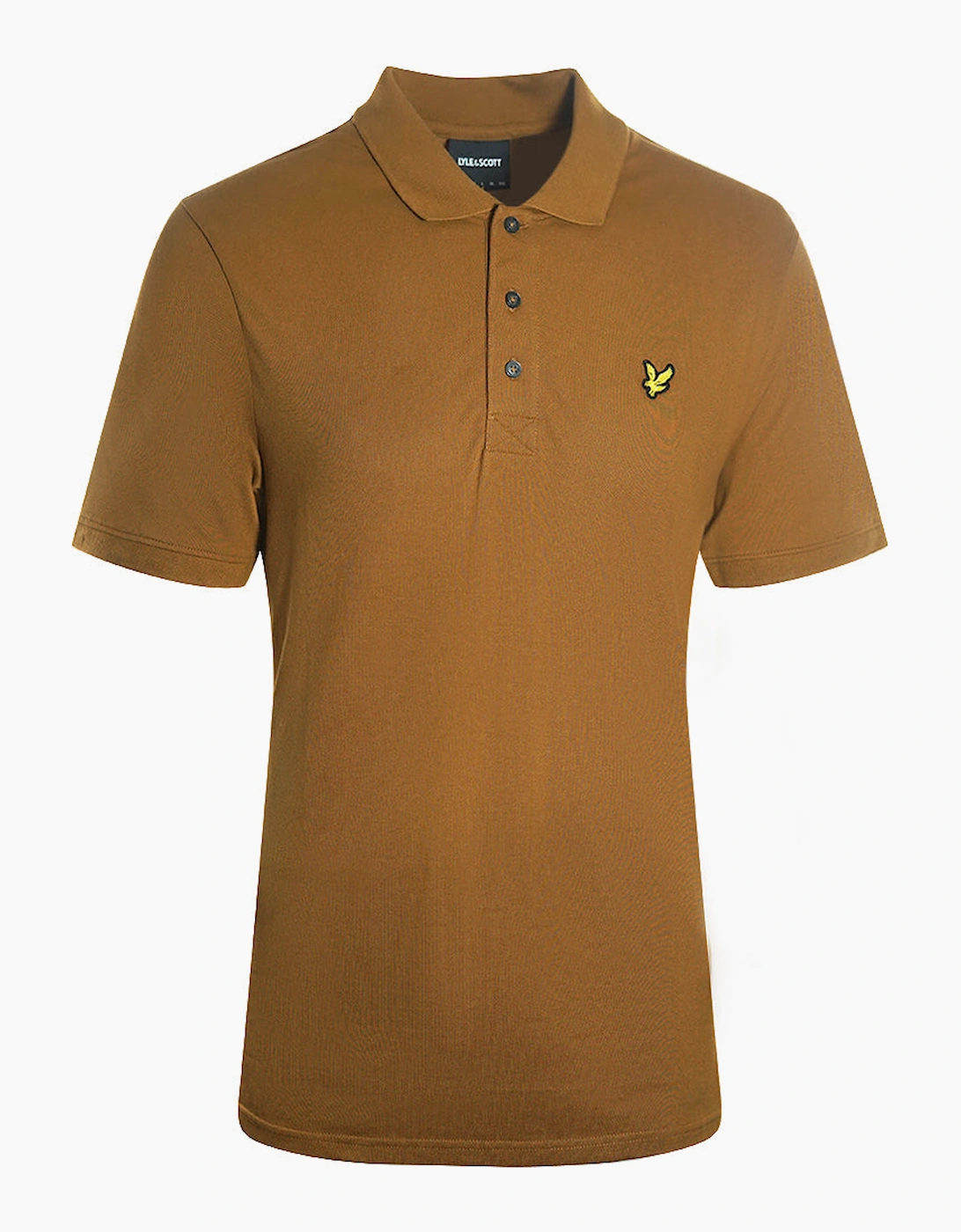 Men's Lyle and Scott Farrier Bronze Plain Polo Shirt - Brown - Size: 40
