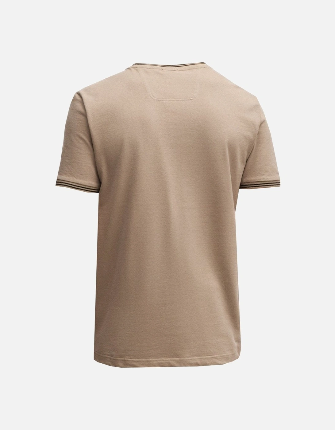 Men's Beige Regular Fit Taul T-shirt.