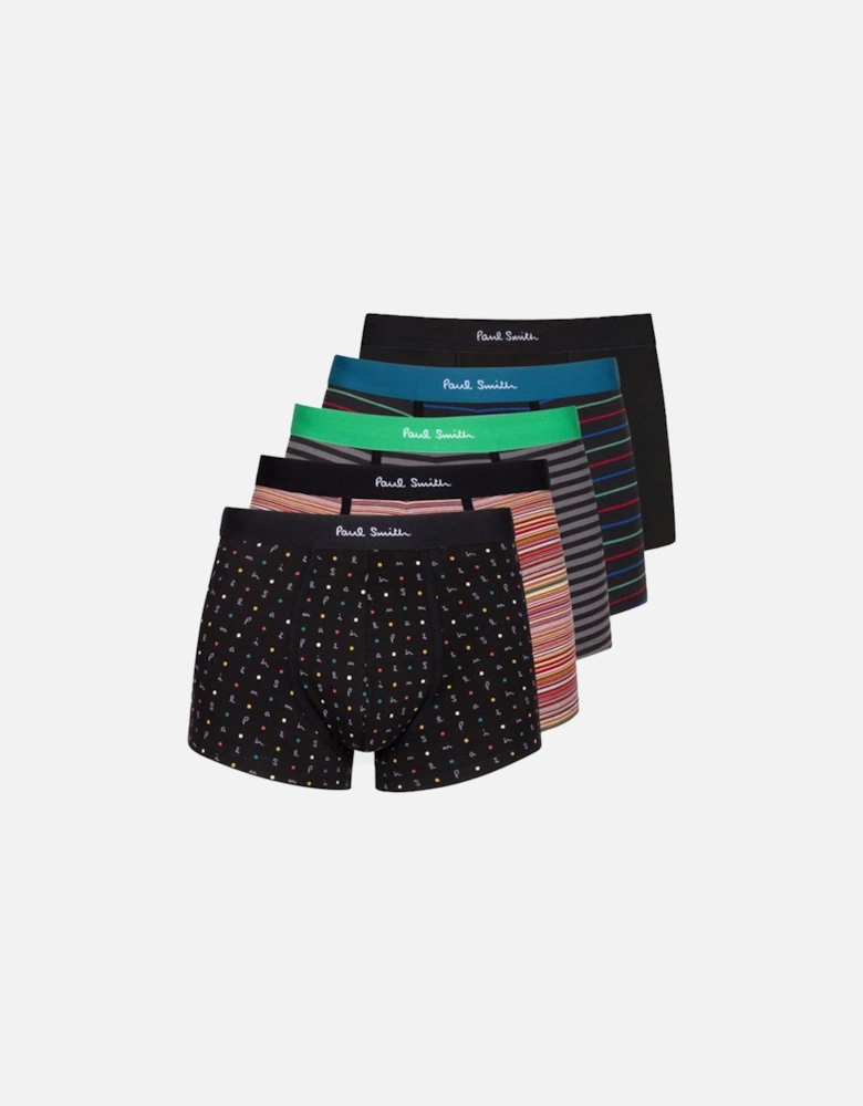 5-Pack Men's Trunks -Stripey, Multi/Black