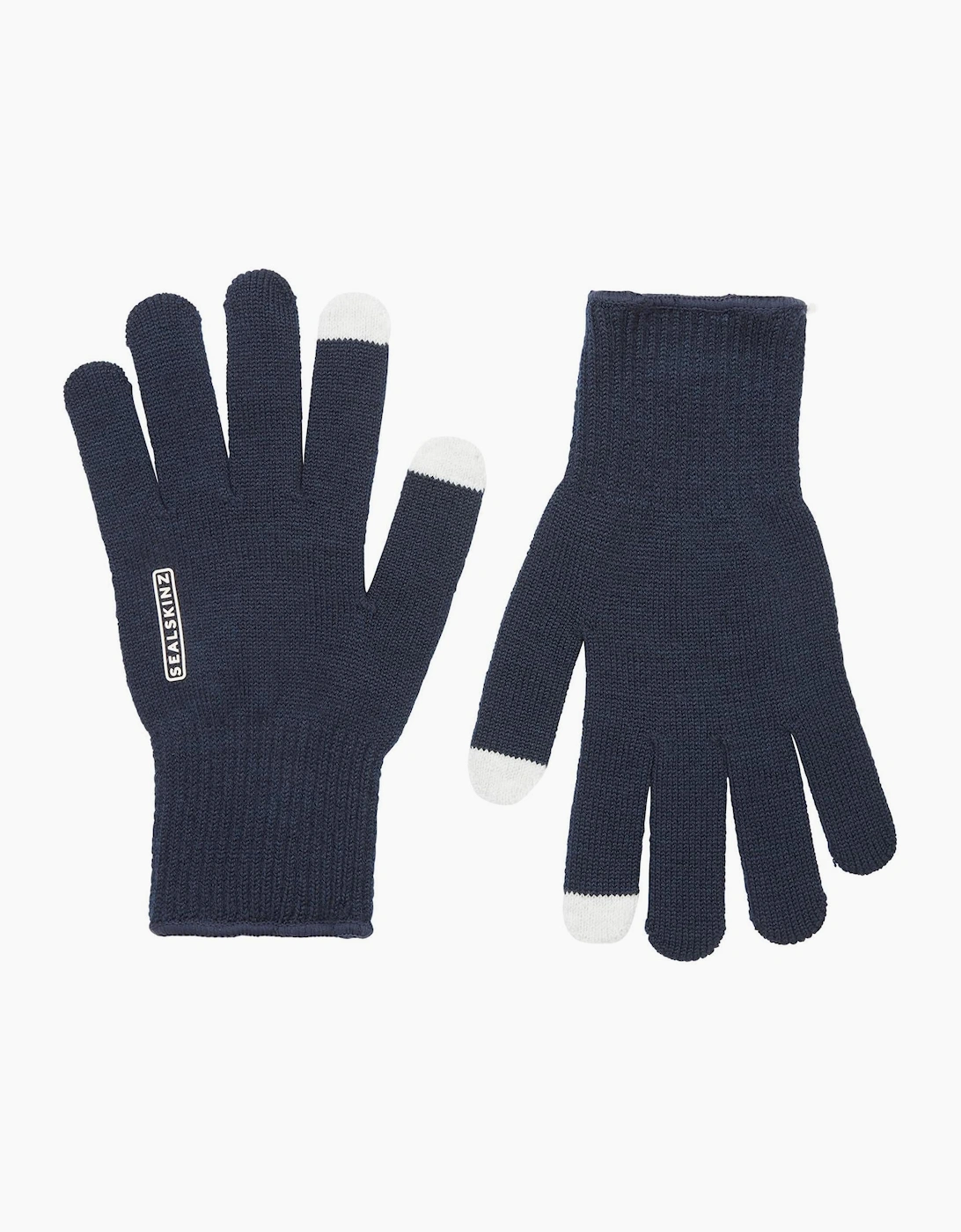 Sealskinz Unisex Navy Hanworth Merino Wool Gloves - Size: One Size