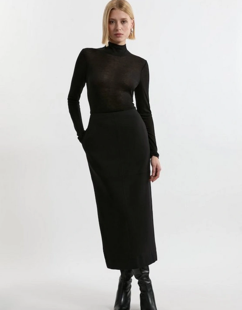 Compact Stretch Essential Tailored Maxi Skirt