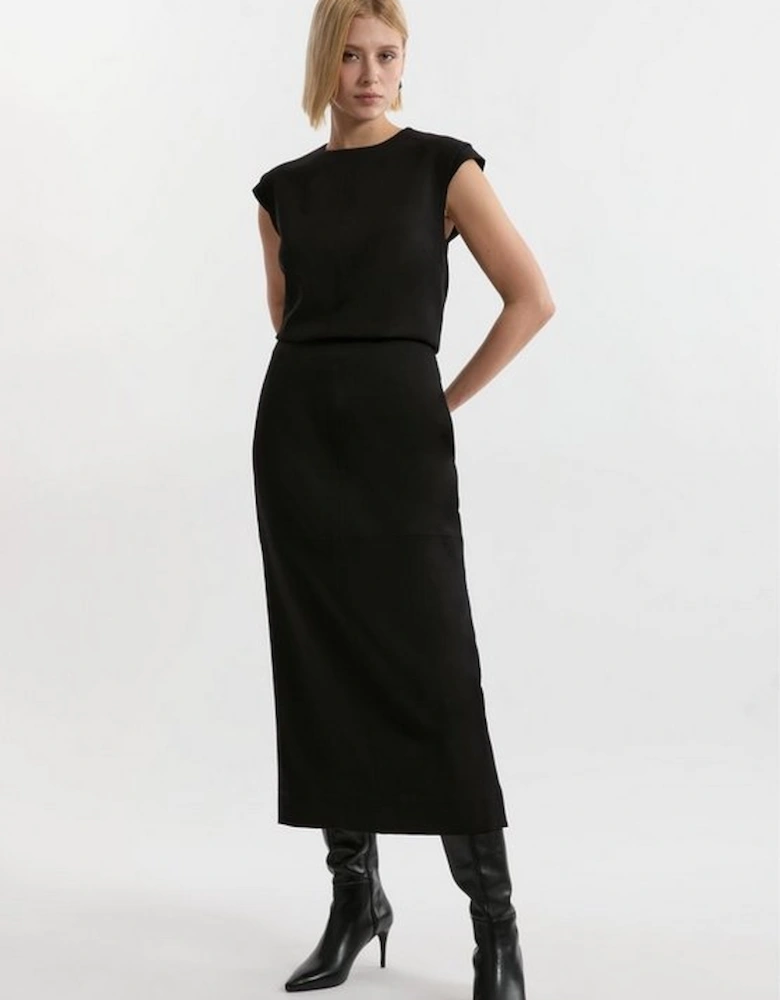 Compact Stretch Essential Tailored Maxi Skirt