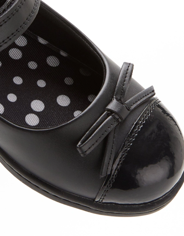 Older Kids Mary Jane Leather School Shoe - Black Standard Fit