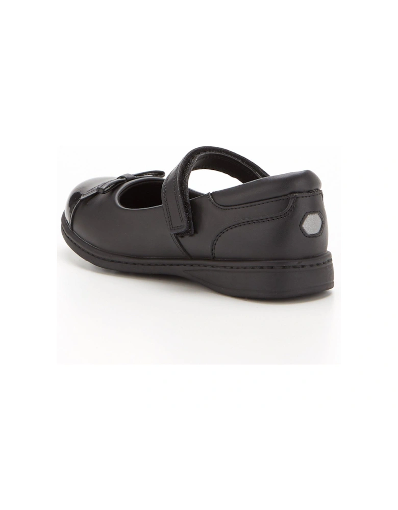 Older Kids Mary Jane Leather School Shoe - Black Standard Fit