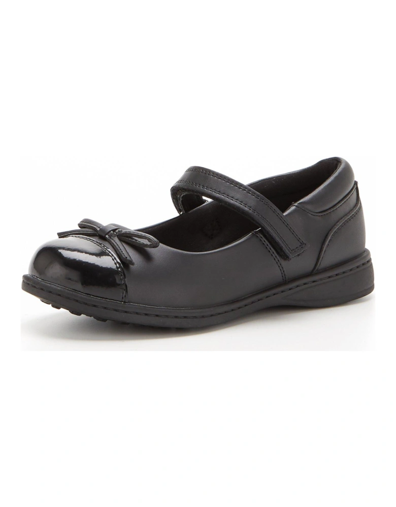 Older Kids Mary Jane Leather School Shoe - Black Standard Fit