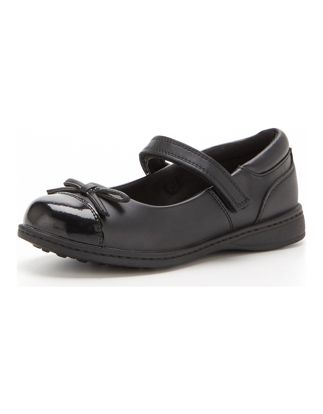 Older Kids Mary Jane Leather School Shoe - Black Standard Fit