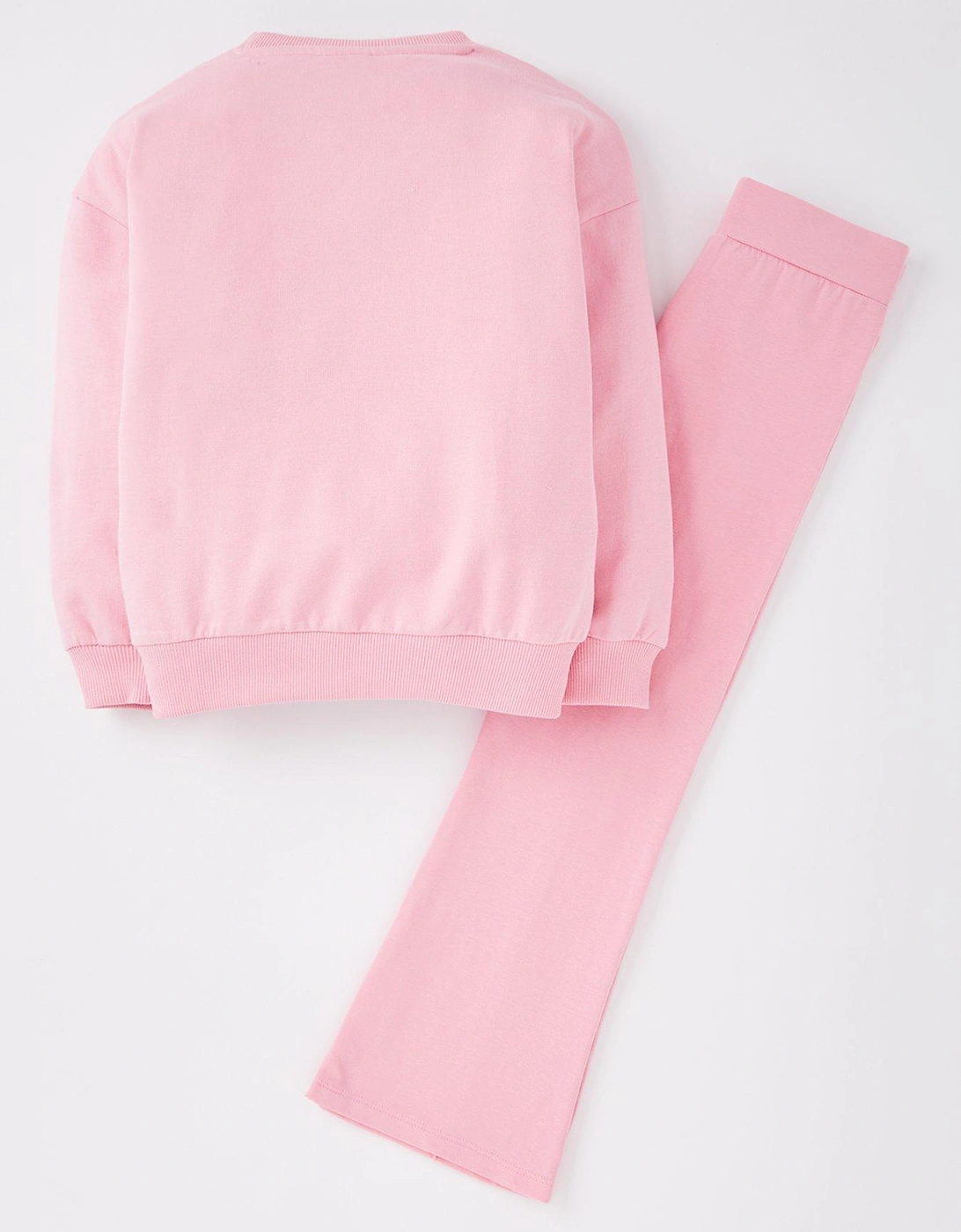 2 Piece Collegiate Sweat And Flare Legging Set - Pink