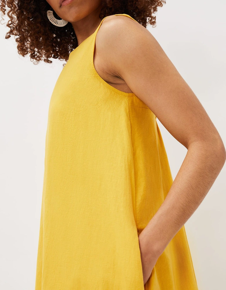 Sheila Linen Trapeze Open Back Dress