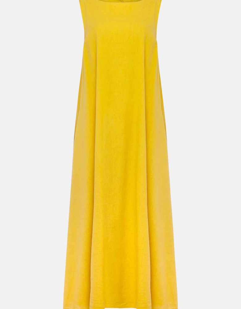 Sheila Linen Trapeze Open Back Dress