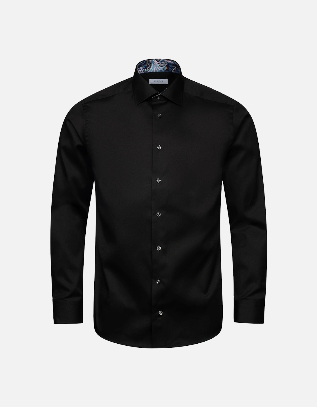 Floral Effect Slim Fit Signature Twill Shirt 18 Black