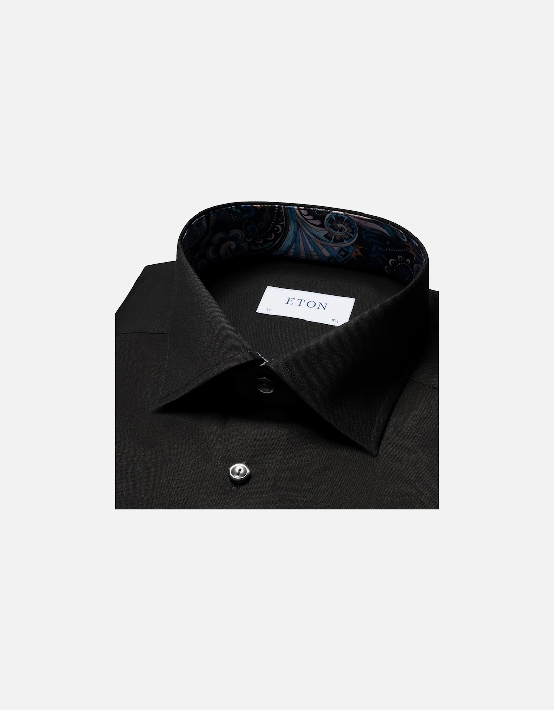 Floral Effect Slim Fit Signature Twill Shirt 18 Black