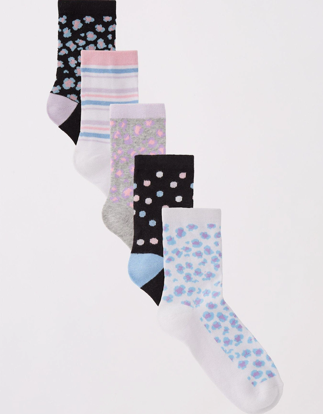 5pk Printed Ankle Socks - Multi, 5 of 4