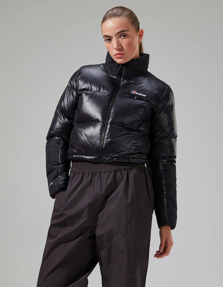 Womens Arkos Reflect Crop Down Jacket - Black