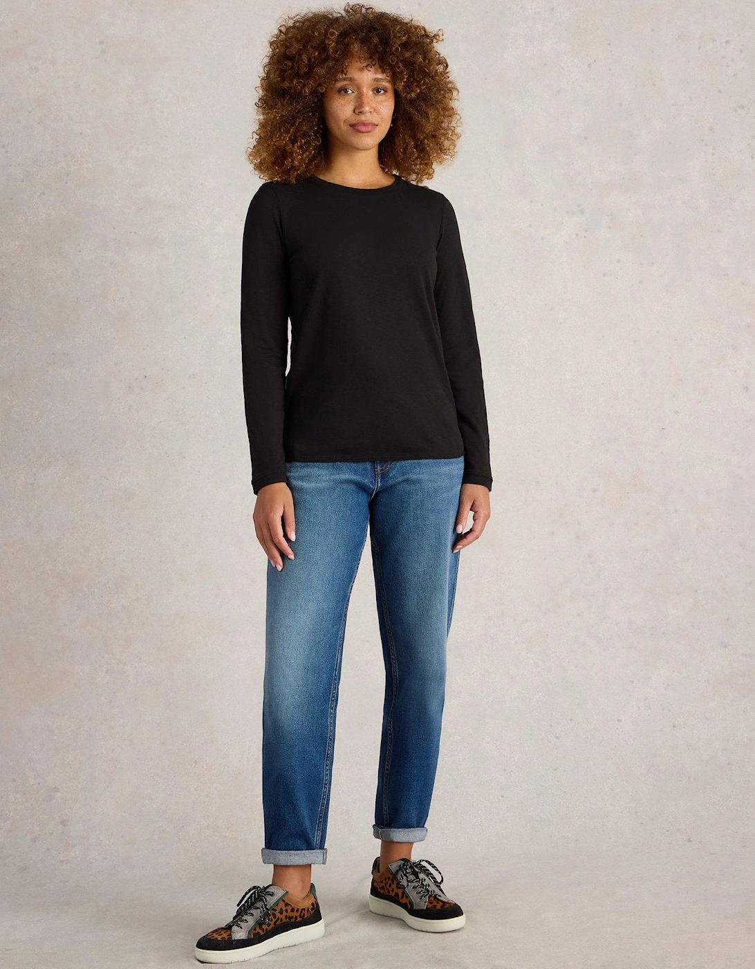 Clara Crew Neck T-Shirt - Black, 2 of 1