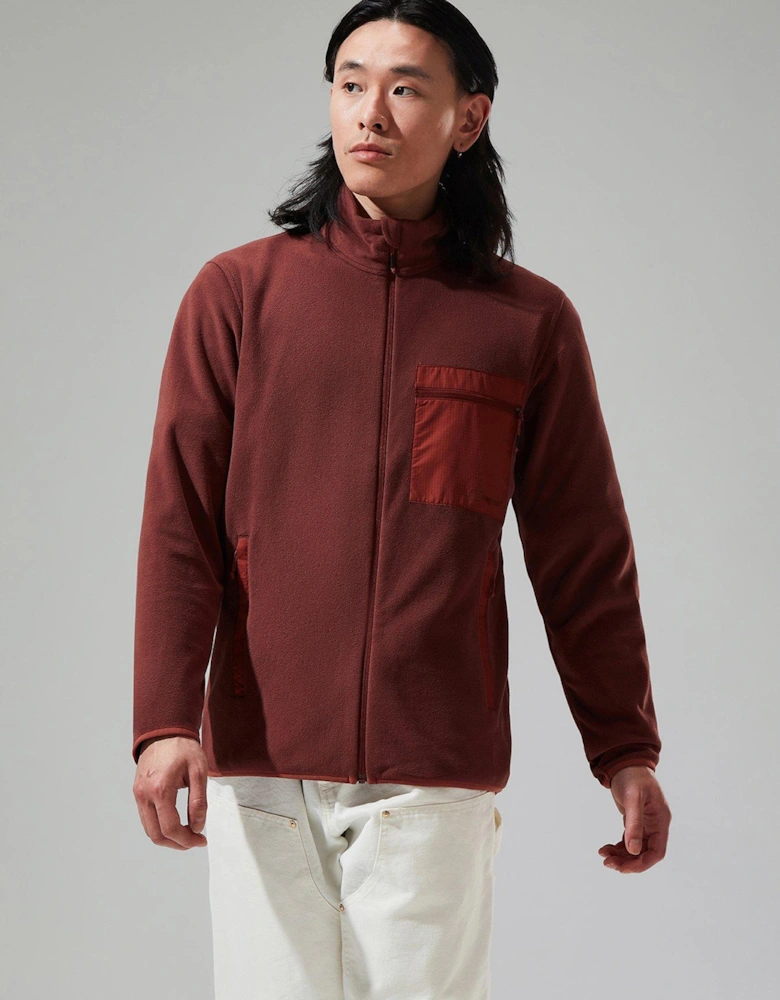 Mens Aslam Full Zip Micro Fleece - Brown