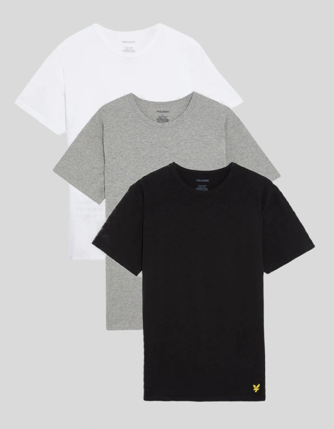 Lyle And Scott Men's Black 3-Pack Lounge T-Shirts  44 Xxl