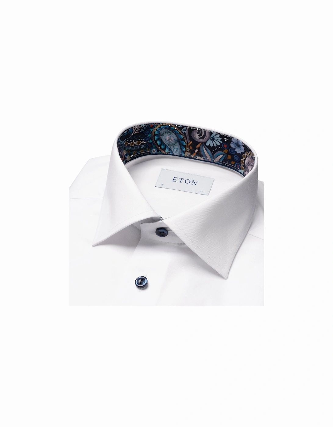 Floral Effect Contemporary Fit Twill Shirt 00 White