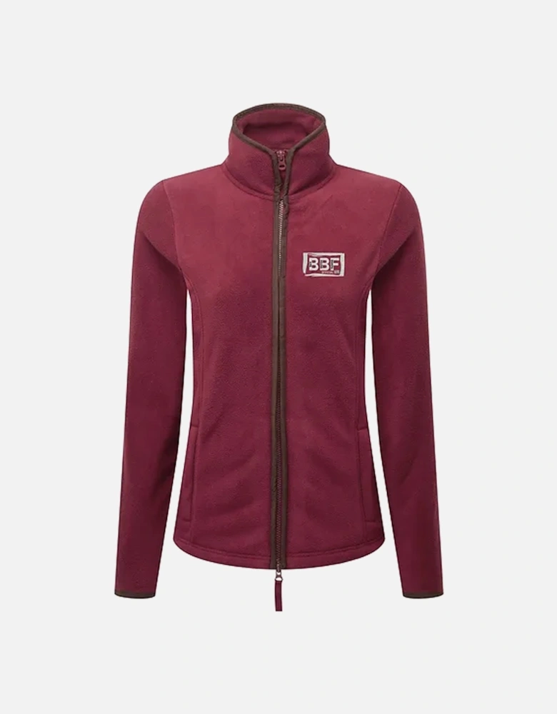 Back British Farming Women's Fleece Jacket Burgundy