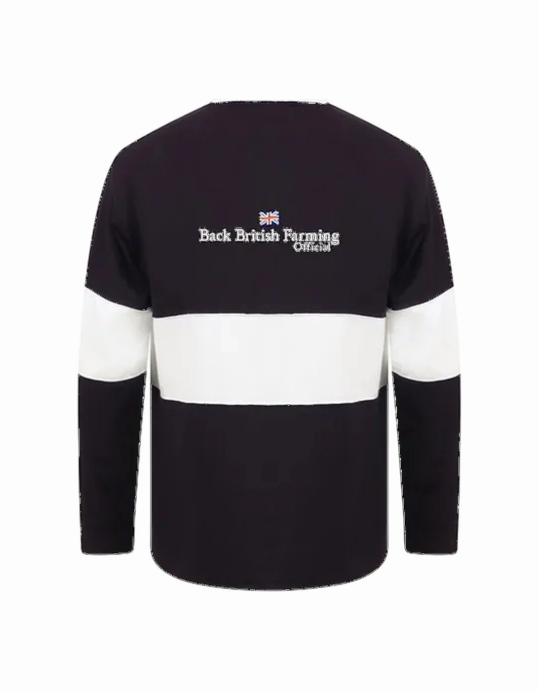 Back British Farming Men's Panelled Rugby Top Navy/White