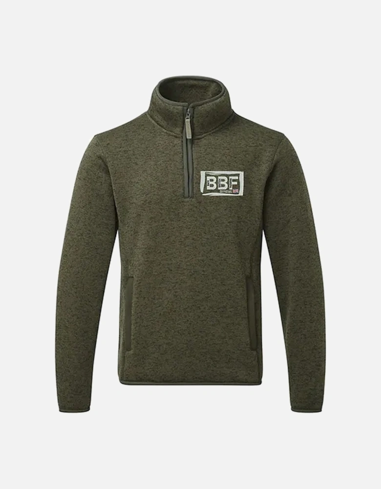 Back British Farming Unisex Countryman Quarter Zip Olive Green