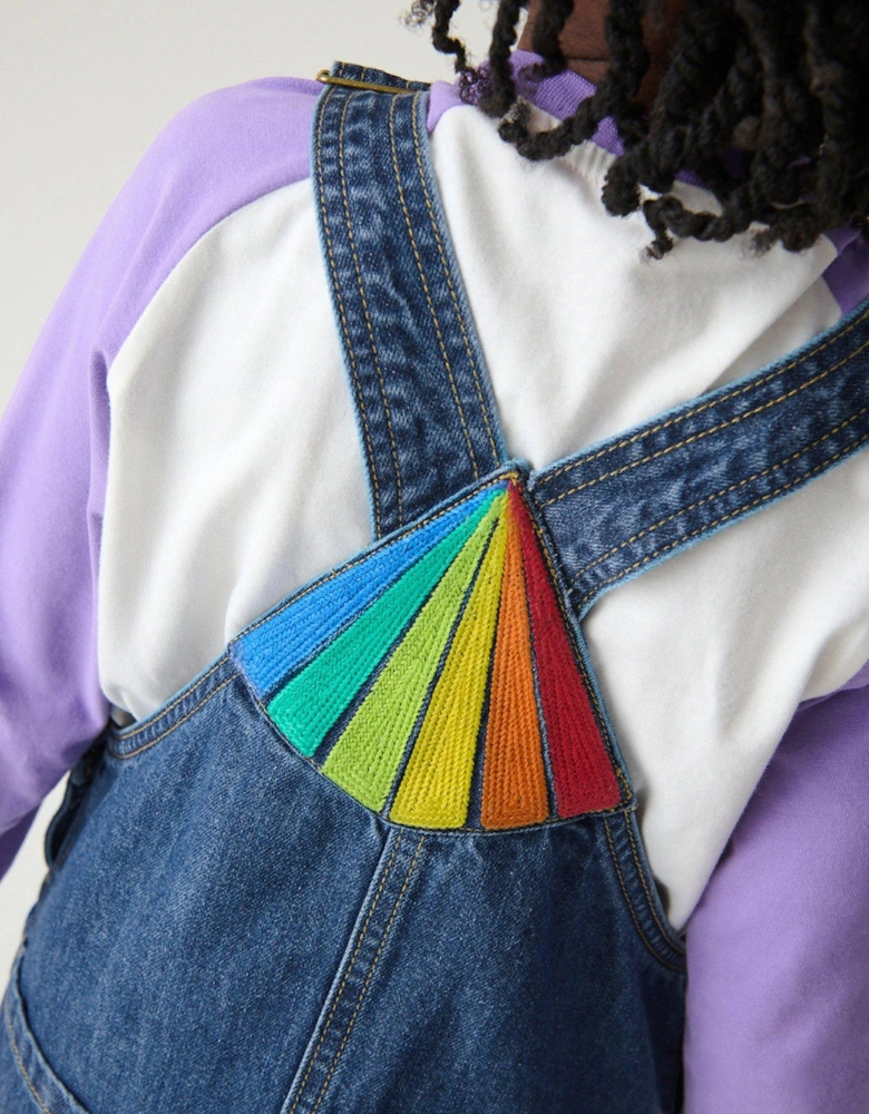 Denim Rainbow Pinafore Dress