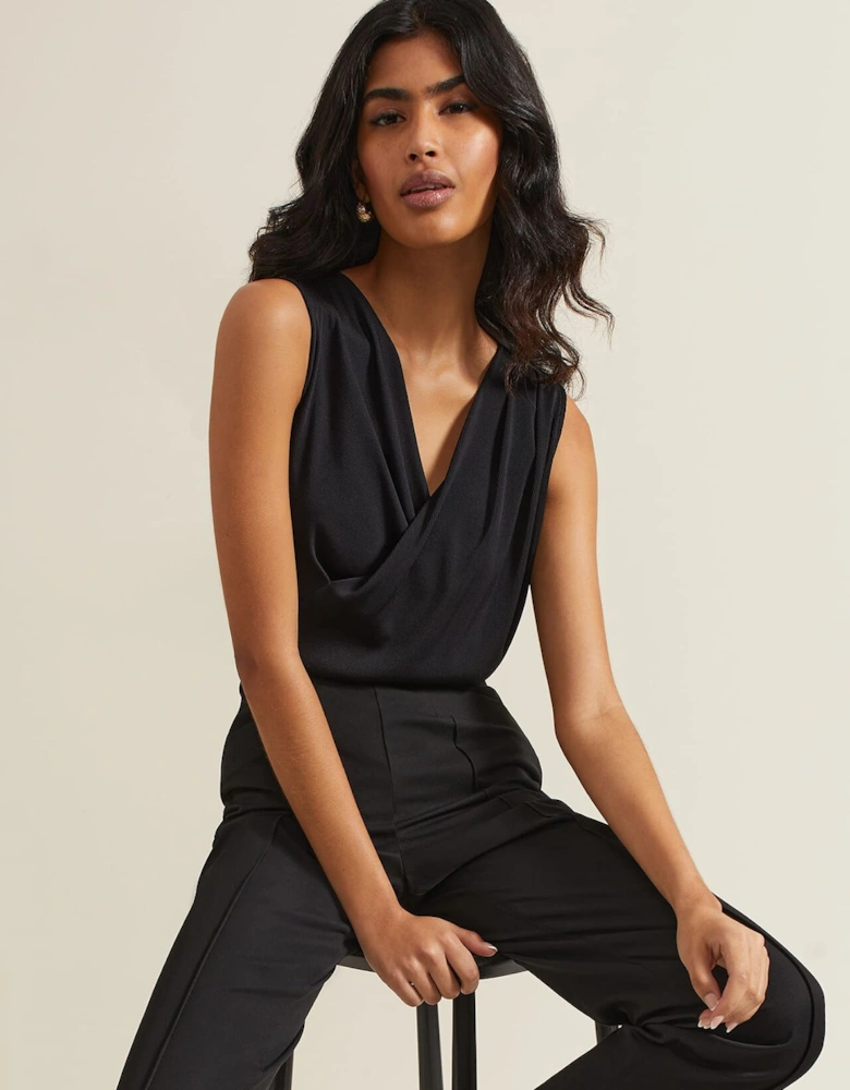 Sutton Sleeveless Drape Rib Top