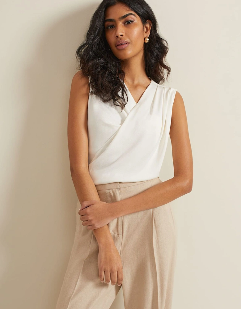 Sutton Sleeveless Drape Rib Top