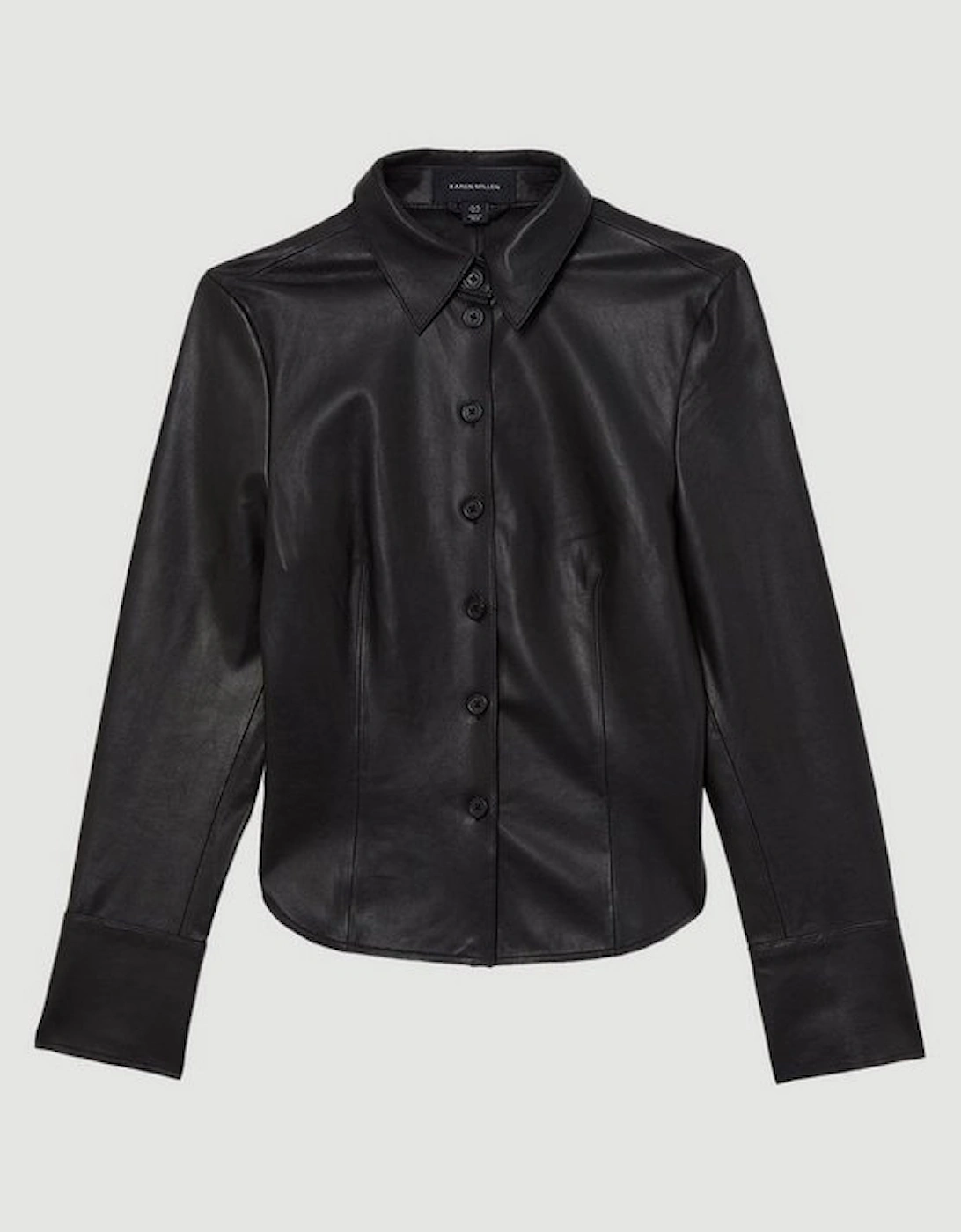 Leather Button Through Tailored Shirt