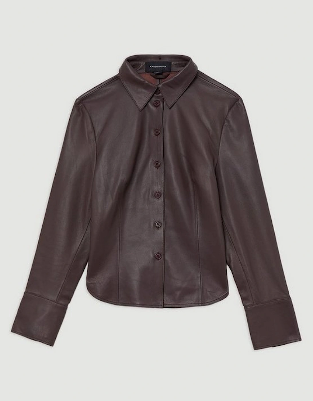 Leather Button Through Tailored Shirt